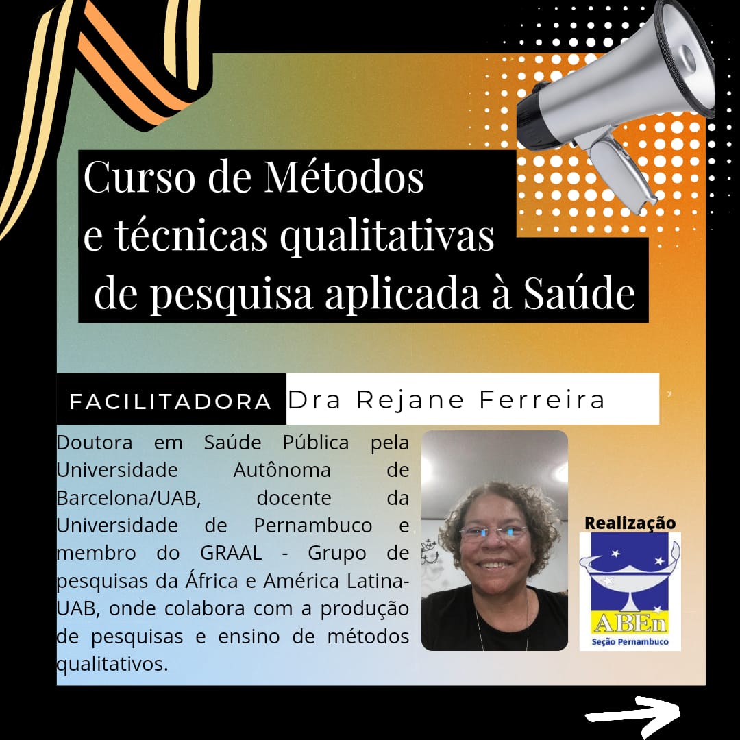 Read more about the article Inscrições Abertas! Curso de Métodos e Técnicas Qualitativas de Pesquisa Aplicada à Saúde